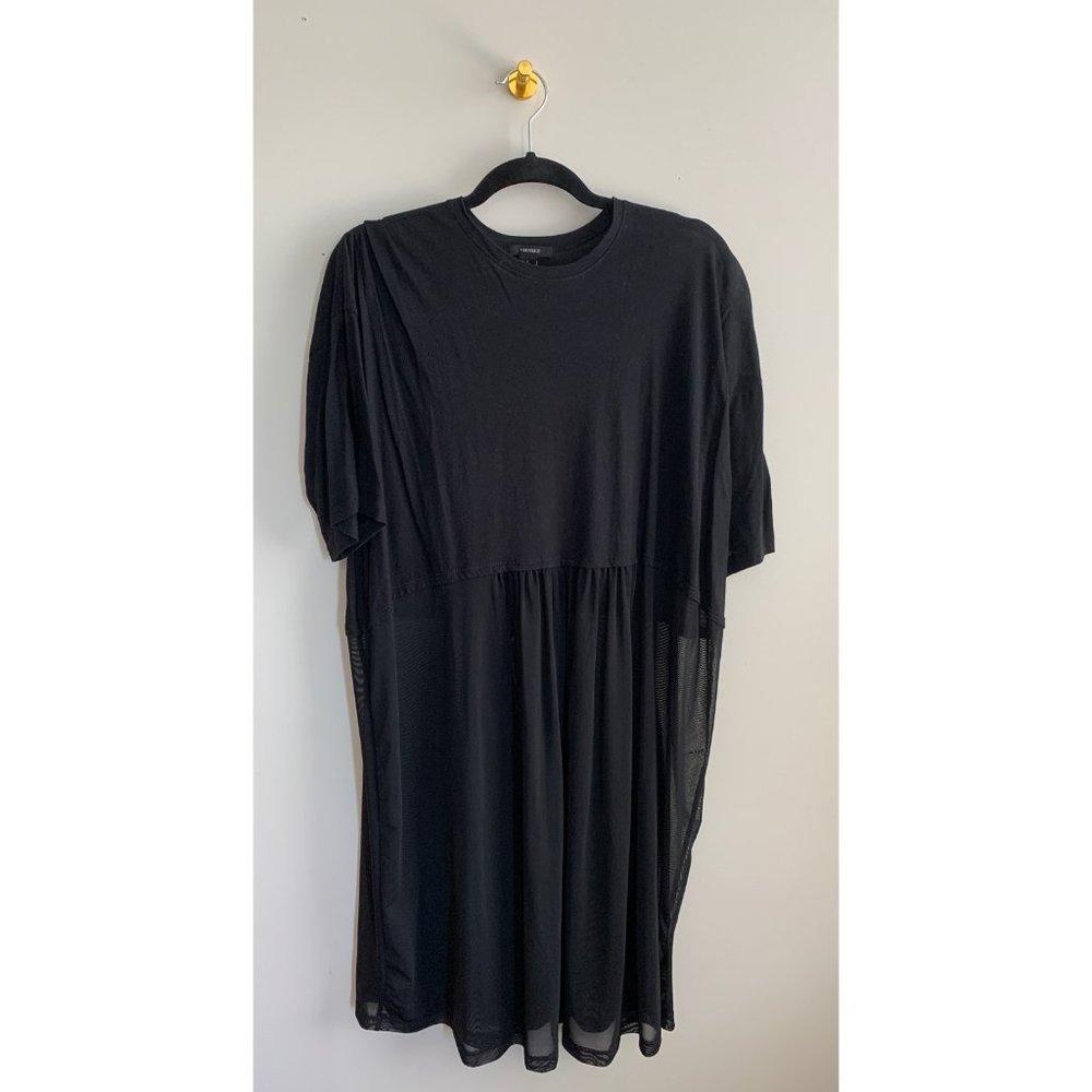 NWOT Forever21 Black Shirt/Dress w/ Sheer Bottom